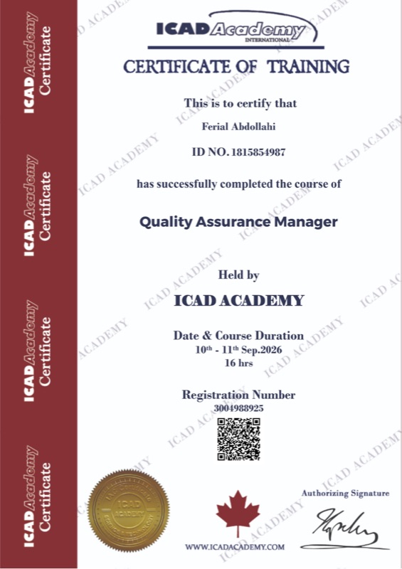 Quality Assurance Manager - مدیریت تضمین کیفیت
